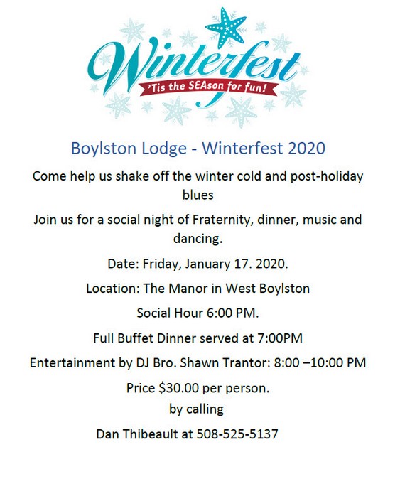View Lodge Event Flyers Boylston Masonic Lodge West Boylston